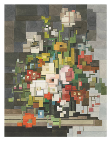 Flowers in a Glass Vase